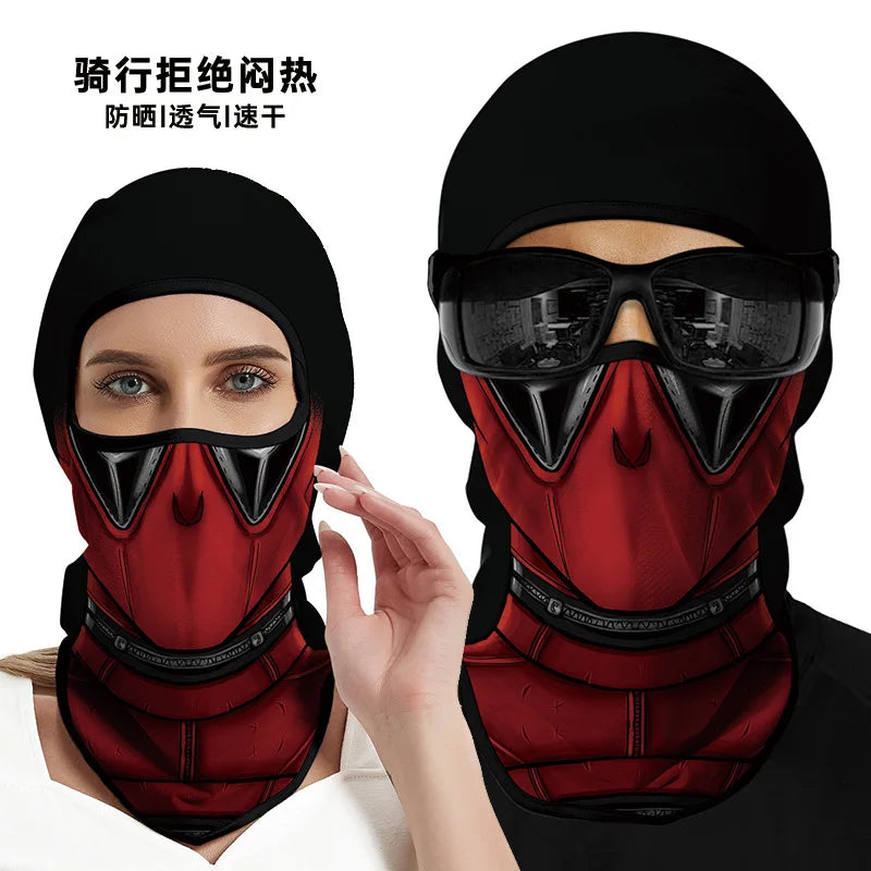 3D Funny Mask Motorcycle Face Cover Ski Mask Joker Skull Balaclava Headgear Outdoor Hiking Camping Neck Gaiter Bandana Scarf Men Oasis Select MULTI