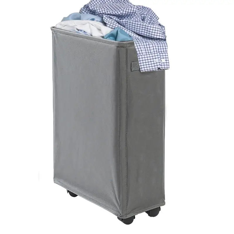Foldable Laundry Baskets 42L Freestanding Narrow Corner Bin with Handle Dirty Clothes Storage for Washing Toys Clothes Towels Oasis Select