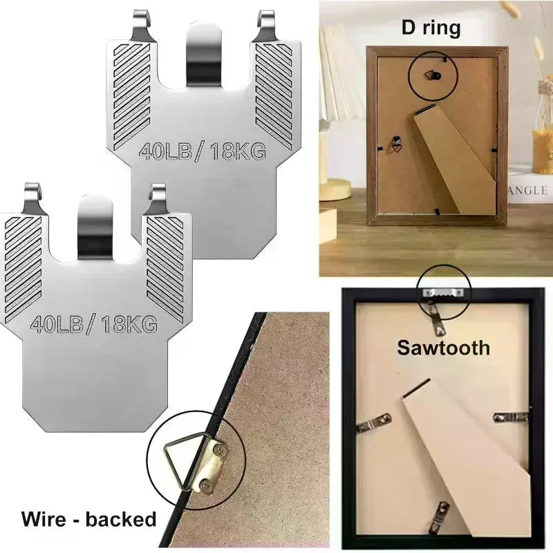 Decor Solution Package: 8/10/12/15/20/40Pcs Wall Hooks - Perfect for Hanging Picture, Mirror, Photos & Posters in Office Room Oasis Select