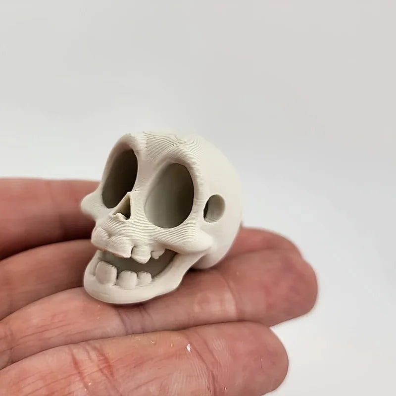 Mini Cartoon Skull Figurine Unpainted Cute Palm Skull Ornaments for DIY Painting Gothic Desk Ornaments Diorama Party Decor Gifts Oasis Select skeleton white 3pcs