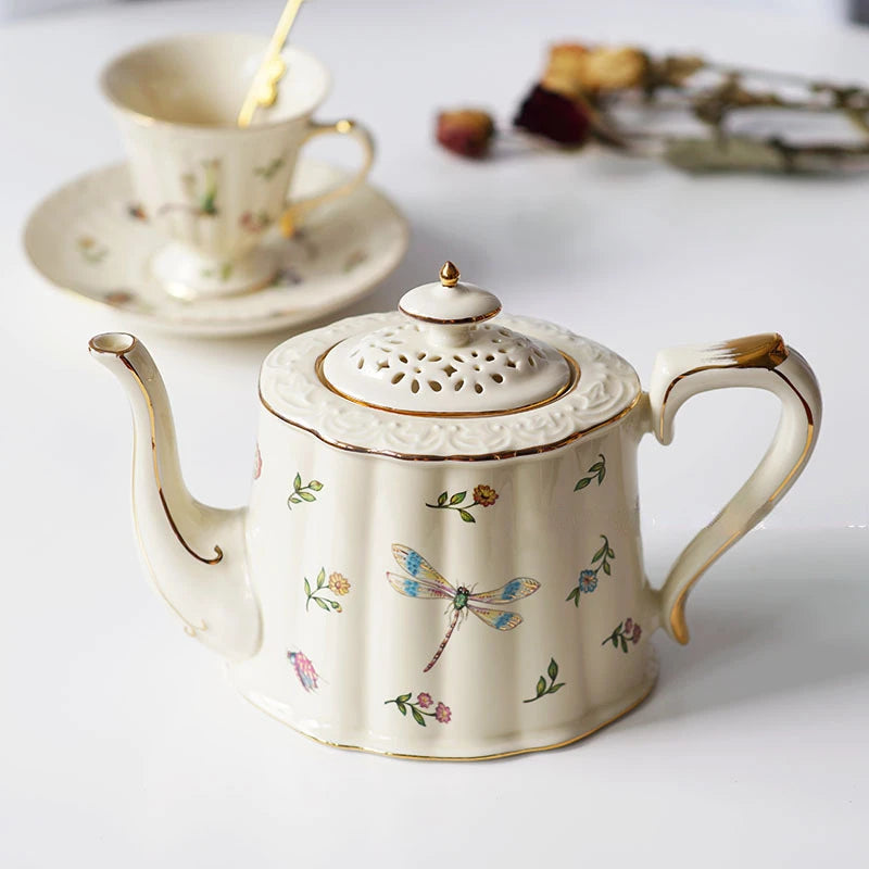 British European French Ceramic Coffee Cup And Dish Set Afternoon Teapot Dessert Teapot Coffee Mug Teacup Pot Kitchen Drinkware Oasis Select