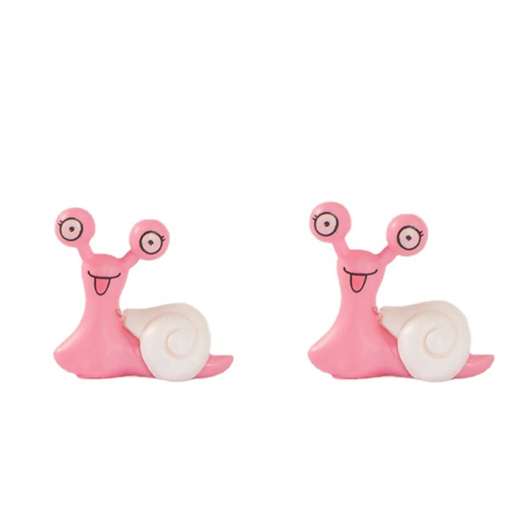2-8 PCS Miniature Resin Snail Figurine – Cute Garden Ornament for Fairy Dollhouse, Bonsai Plant Decor & Terrarium Oasis Select Pink-2pcs