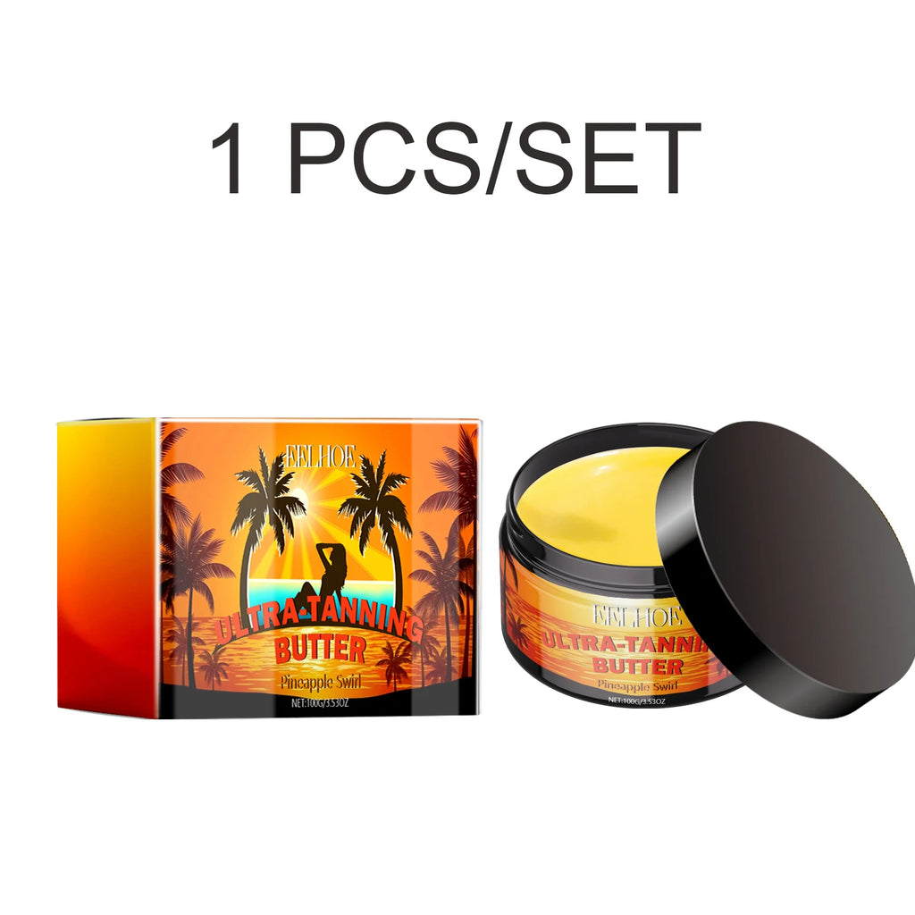 Ultra Tanning Butter Body Moisturizer Coconut Oil Hydrating Nourishing Soft Skin Natural Glow Non Greasy Fast Absorbing 100g Oasis Select 1 PCS