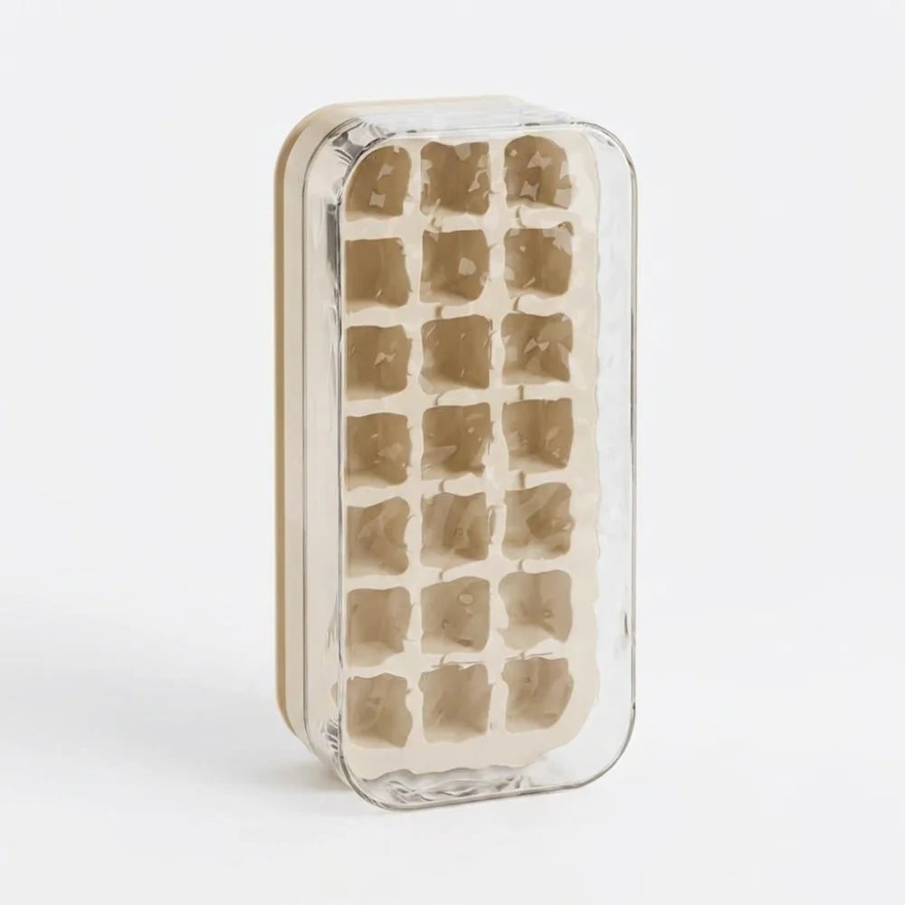 Silicone Ice Cube Tray 21 Cavity with Lid | Space-Saving Mold