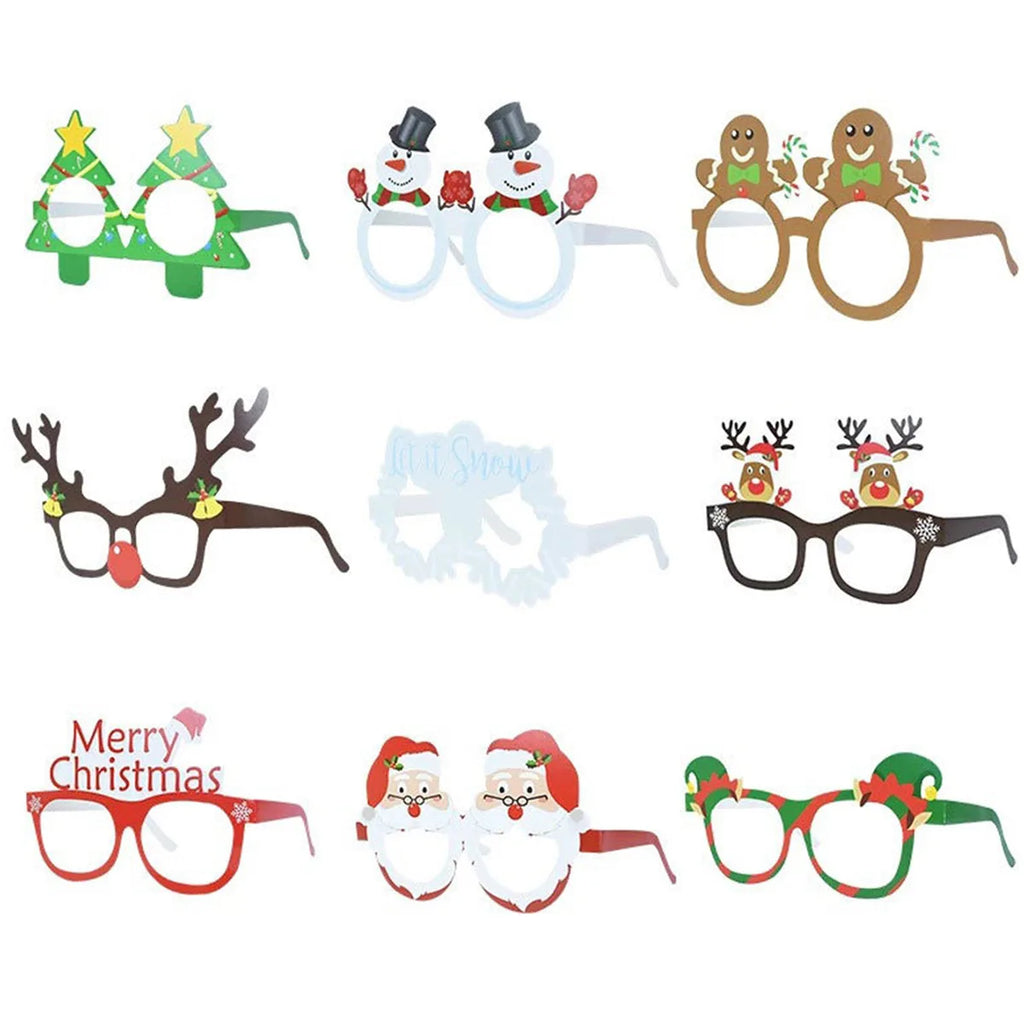 3D Christmas Glasses Made of Paper for Adults and Children Christmas Party Decoration Photo Props Snowman Mask Glasses Oasis Select