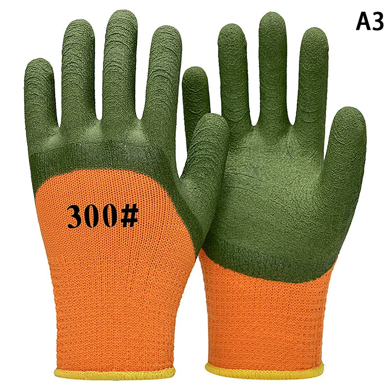 Winter Thickened And Velveted Tire Rubber Wear-resistant Anti-slip Construction Site Labor Protection Gloves Construction Gloves Oasis Select A3