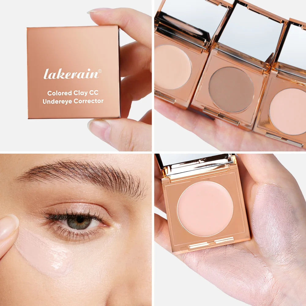 Colored CC Undereye Corrector Concealer With Puff Cover Dark Circles Acne Pores Long Lasting Eyes Korean Makeup Brightening Skin Oasis Select