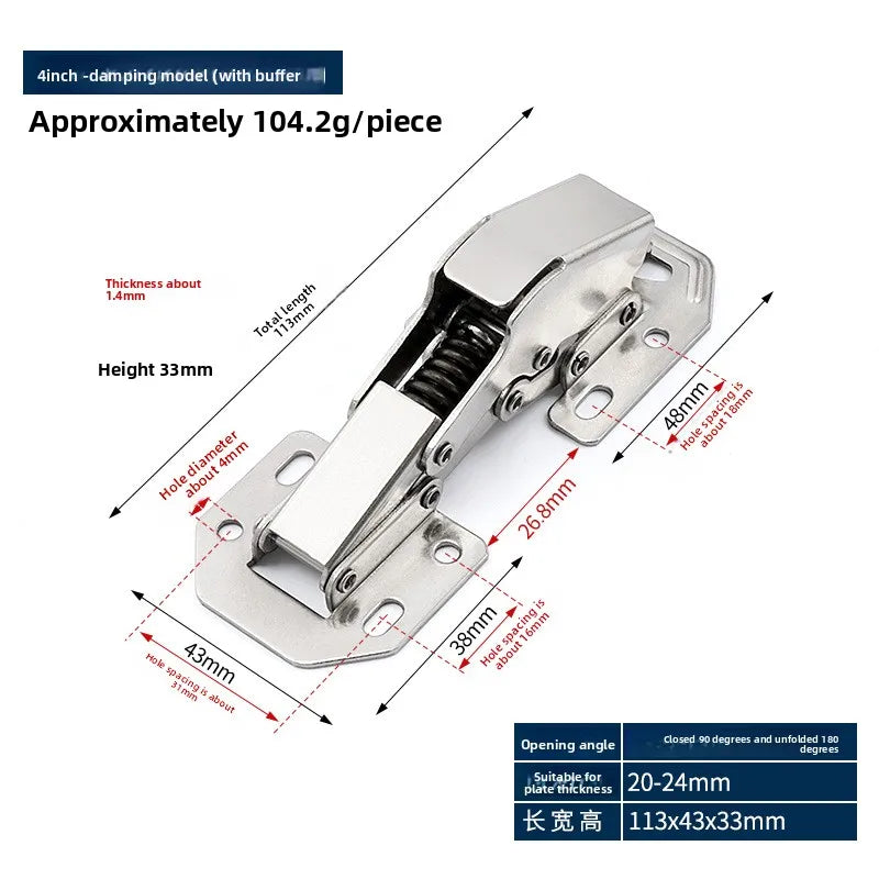 Hardware Fast loading Straight Arm Wardrobe Cupboard Hinge buffer damper Buffer hinge Full Overlay Hinge Automatically Oasis Select with screws 4 1