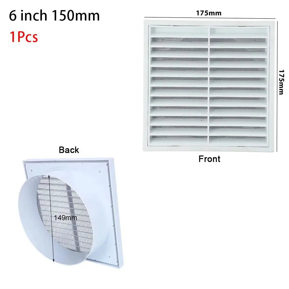 1Pcs Wall Ceiling Grille Air Outlet Pipeline Ventilation Plastic Fresh Air Exhaust Outlet White Grilles Cover Oasis Select 6 inch 150mm