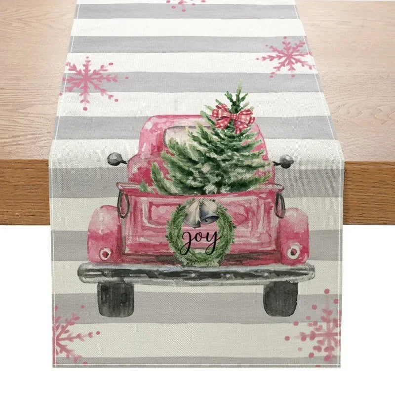 Christmas Table Runner Merry Christmas Decorations For Home 2025 Cristmas Table Flag Cover Navidad Noel Gift New year Tablecloth Oasis Select Style7 33x180cm