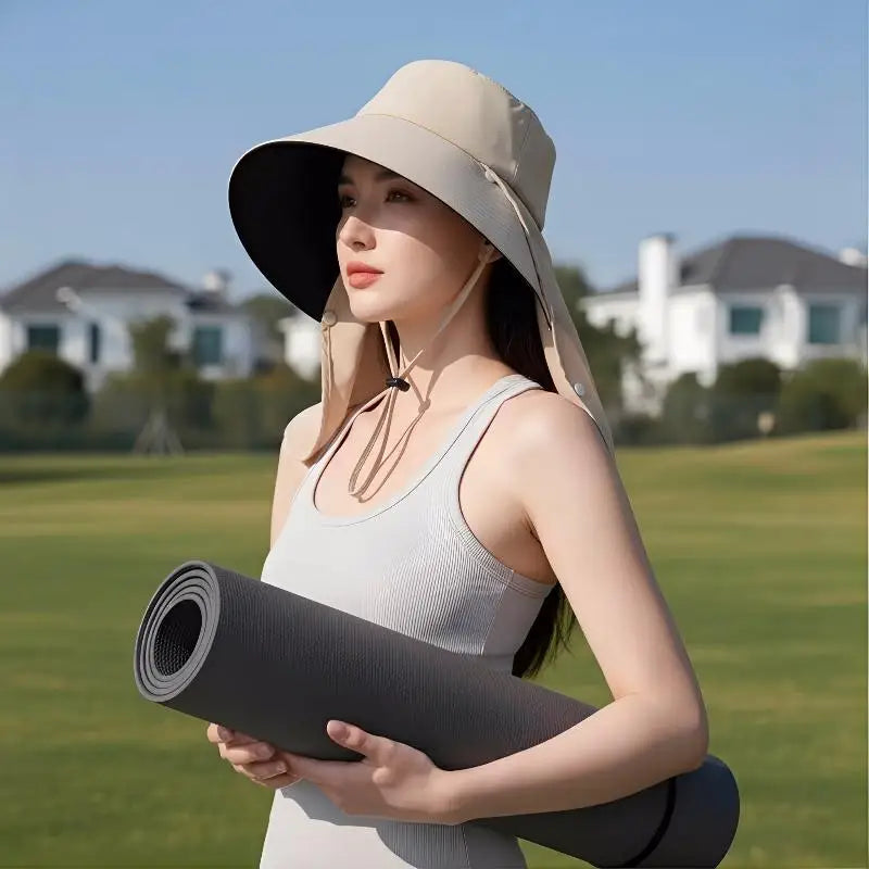 Wide Brim Sunscreen Fisherman Hat for Women Men Outdoor Lightweight UV Protection Sun Hat Breathable Summer Beach Accessory Oasis Select