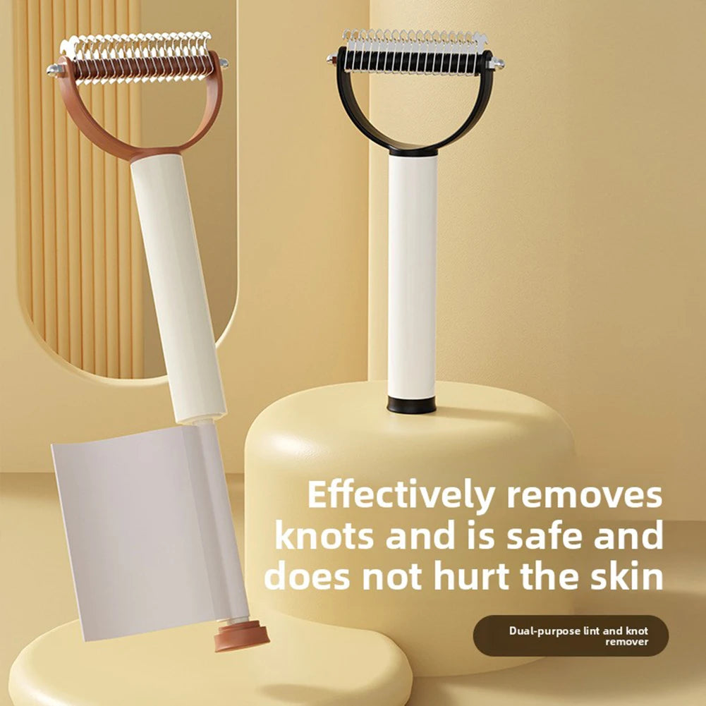 2-in-1 Pet Grooming Brush & Lint Roller for Dogs & Cats