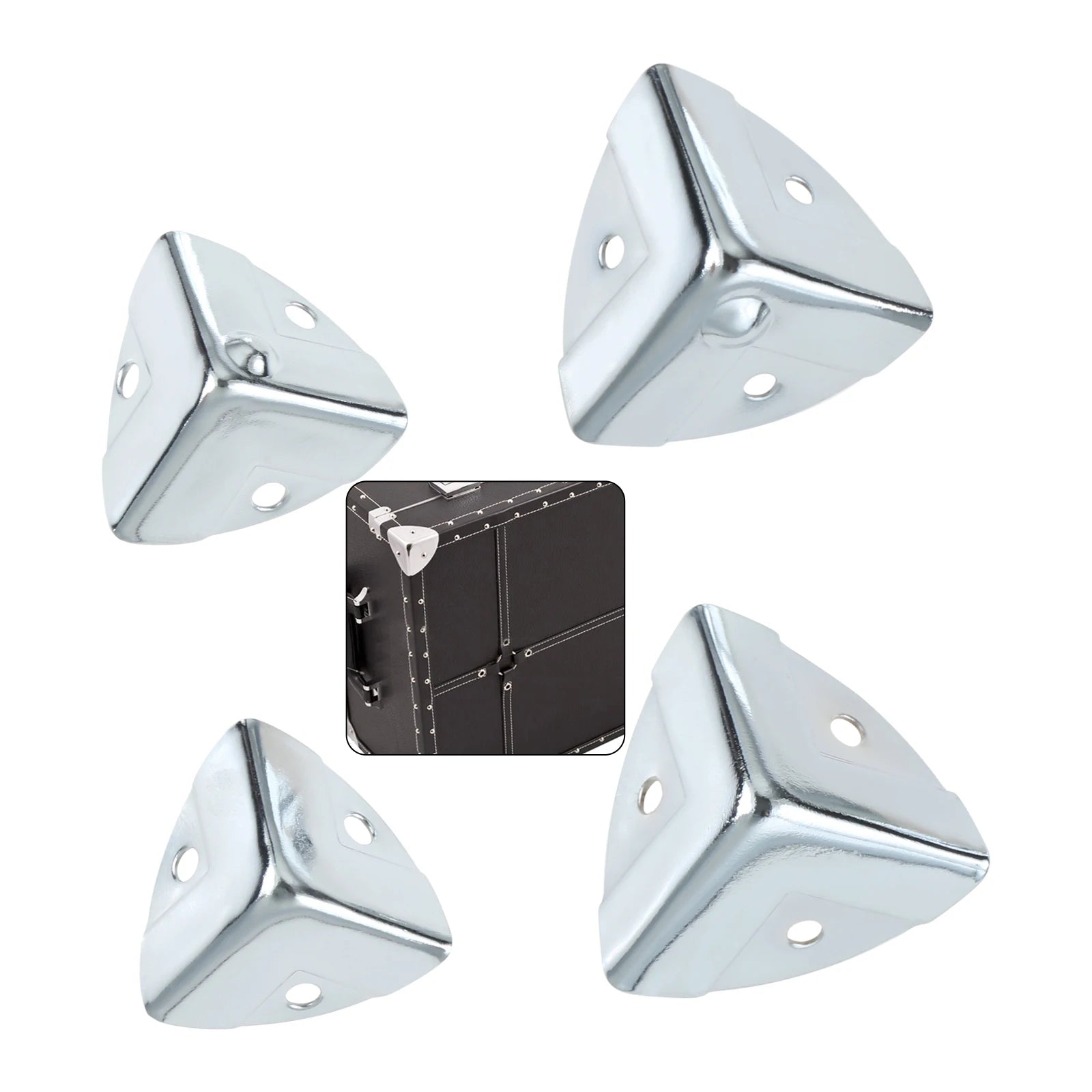 4Pcs Metal Corner Protectors for Tool Box, Flight Case & Luggage