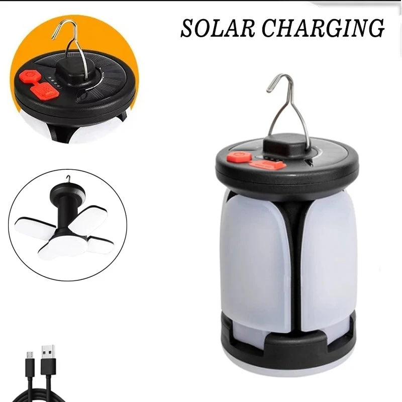 KDULIT Solar LED Camping Lantern – Power Bank Tent Light