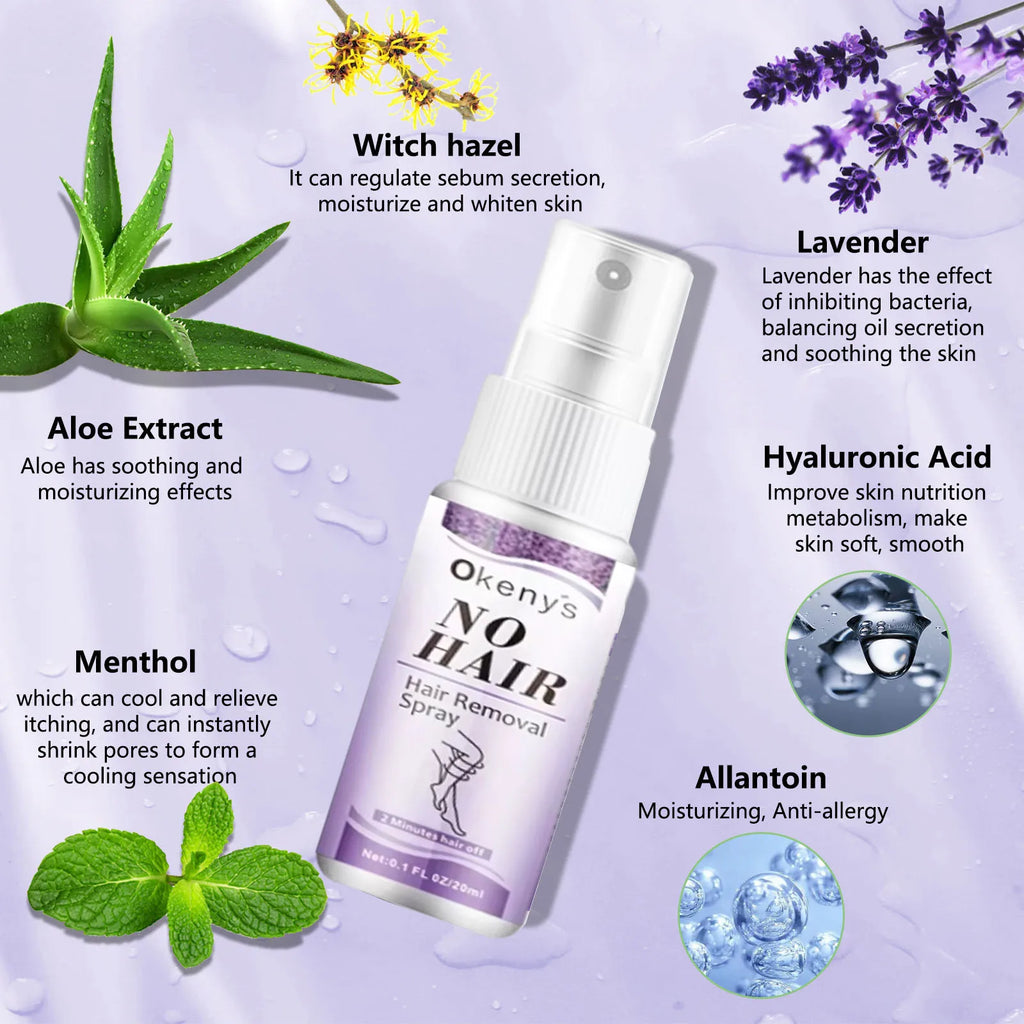 2 Minutes Painless Fast Hair Removal Spray Hair Growth Inhibitor Arm Armpit Leg Permanent Depilatory for Men Women Repair Care Oasis Select