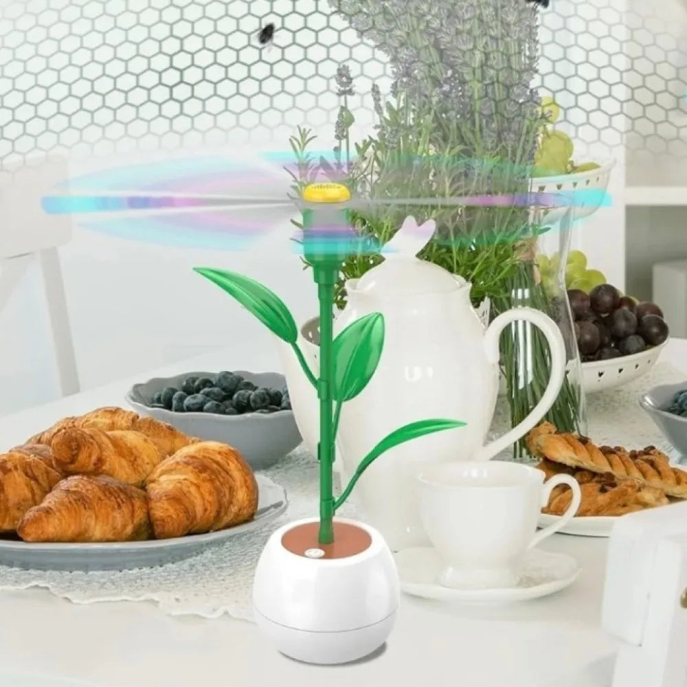 Portable Desktop Fly Fan Flower Pot Multi-Functional Fly Repellent Fan Soundless Foldable Insect Repellent Fan Camping Oasis Select