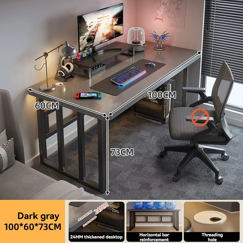 Computer desk, desktop, home bedroom, student learning, writing, internet network, red e-sports desk, rental house, simple offic Oasis Select Grey Type A