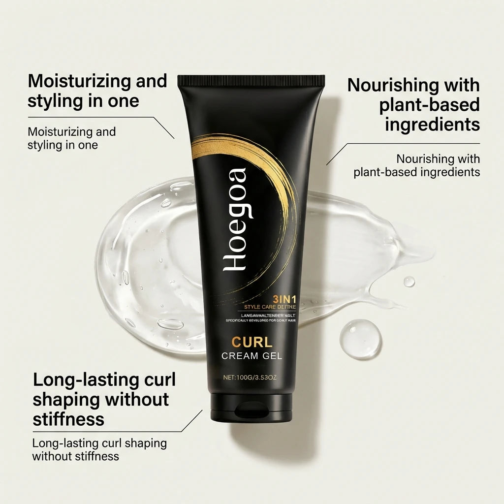 3 In 1 Curl Hair Styling Cream Gel Boost Bouncy Curls Nourish Moisturizing Improve Shine Anti-Frizz Lasting Hair Styling Cream Oasis Select