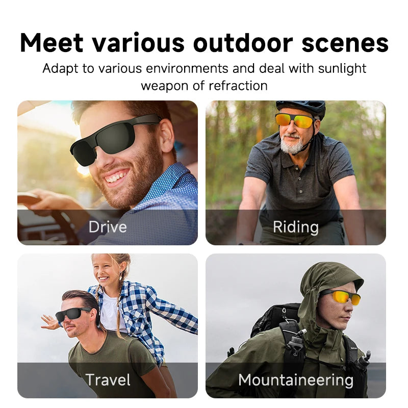 New Outdoors Men Women Fashion Sunglasses Waterproof Blue Tooth 5.3 Earphones Glasses UV Resistant Sports Glasses Voice Calls Oasis Select