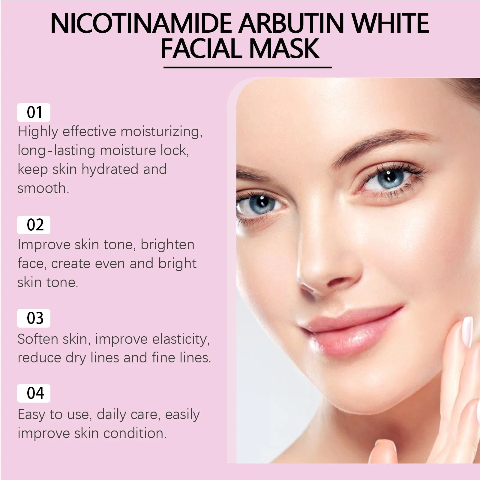 Niacinamide Arbutin Hydrating Mask Deep Hydrating Shrink Pores Firming Refreshing Brightening Facial Sheet Mask for Glowing Skin Oasis Select