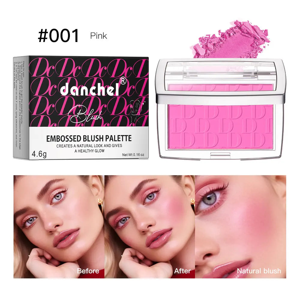 Hot Matte Embossed Blush Palette Rosy Blusher Facial Blush Powder High Pigmented Pink Coral Rouged For Cheeks Smooth Cosmetics Oasis Select 001