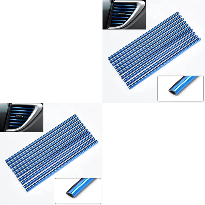 10/20pcs Car Air Conditioner Outlet Decorative U Shape Moulding Trim Decor Strips Car Styling Car Door Edge Corner Protector Oasis Select 20pcs Blue