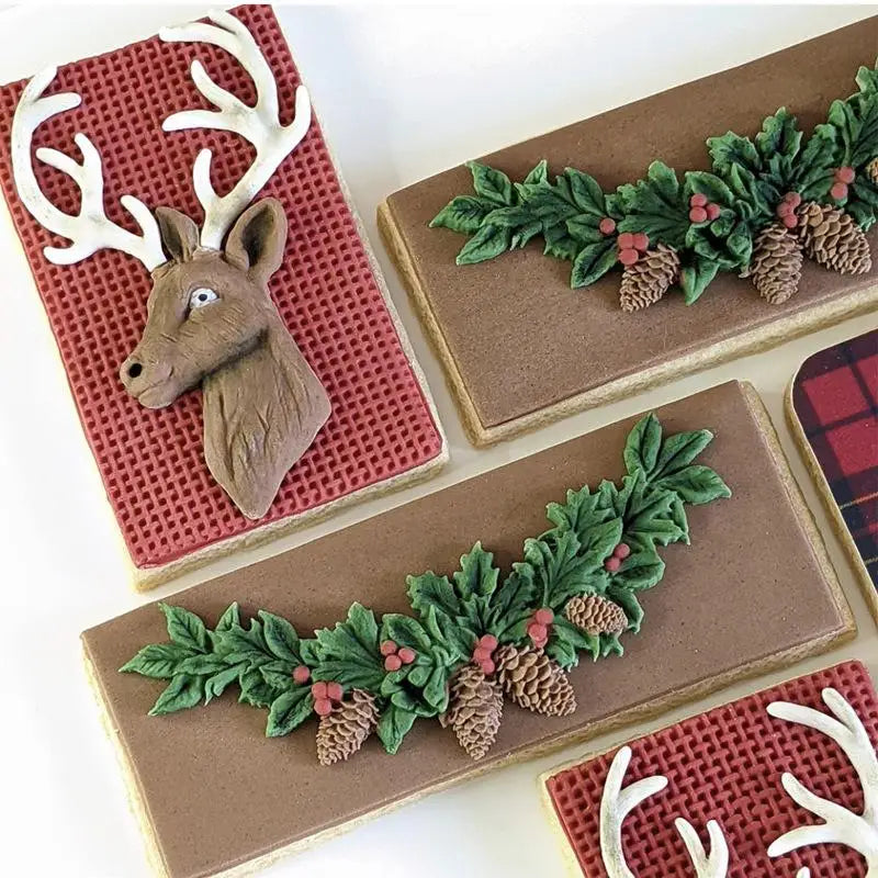 Christmas Silicone Mold Pinecone Fondant Cake Decoration Silicone Mold Hand Made Decorating Leaves Chocolate Candy Kitchenware Oasis Select