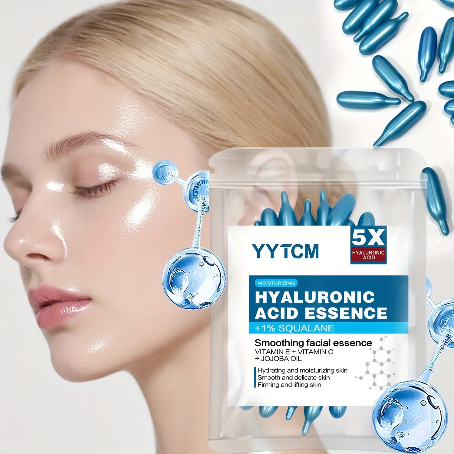 Hyaluronic Acid Moisturizing Capsule Essence – 30 Capsules Face Capsule Serum Oasis Select