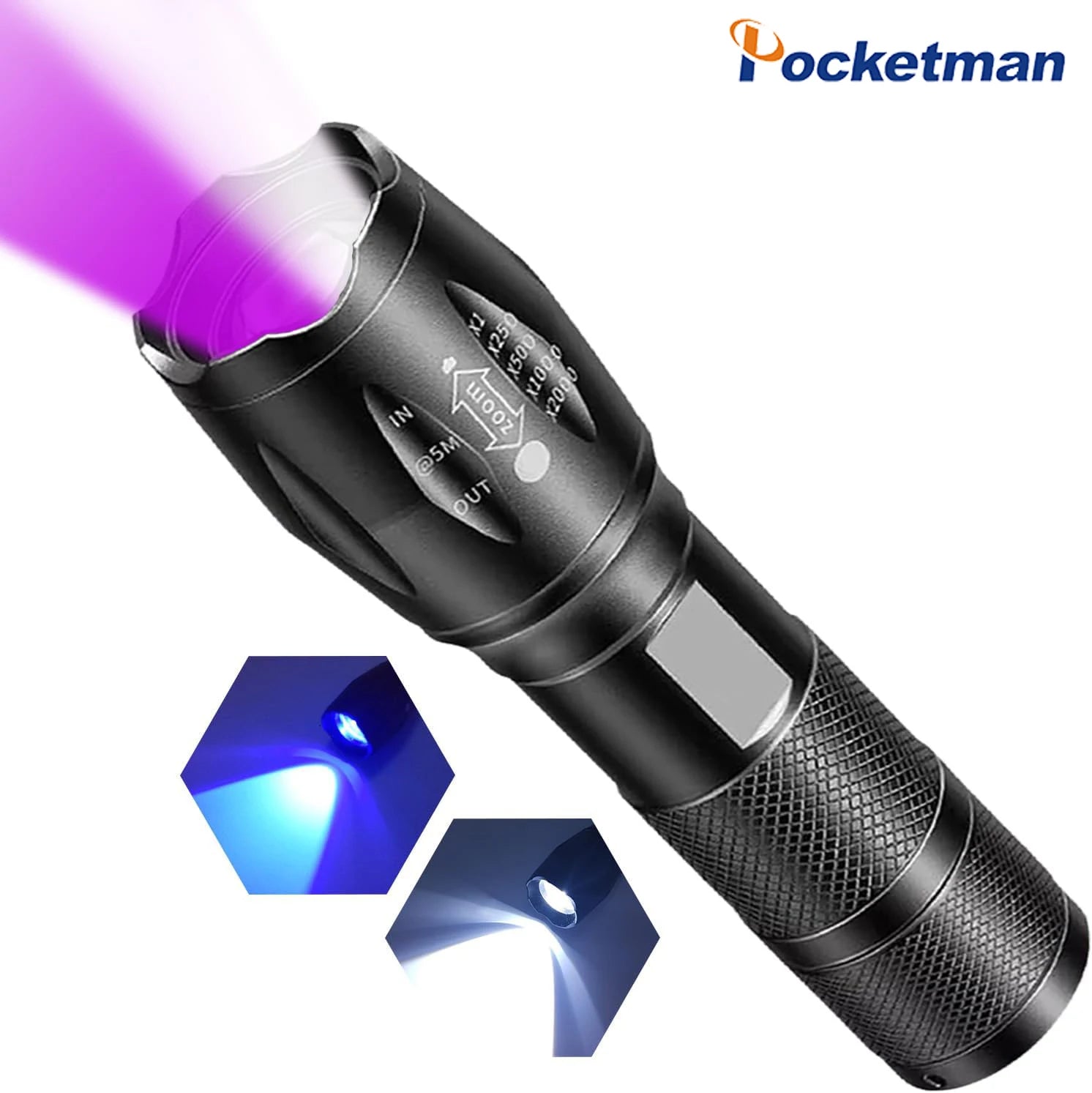2-in-1 UV Blacklight Flashlight with White Light Dual LED Light Torch Sources for Dog/Cat Urine Detection, Bed Bugs, Scorpions Oasis Select