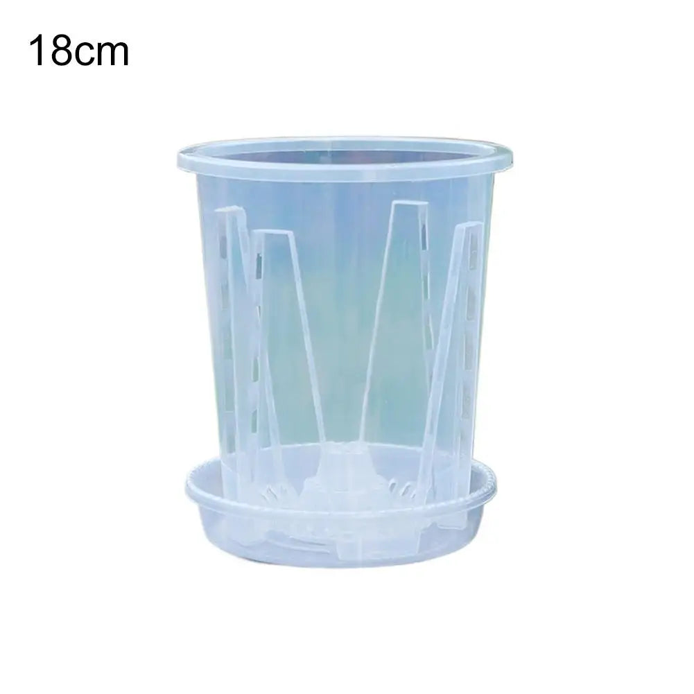 Clear Orchid Planter Pot – PP Plastic, Air Holes & Drainage