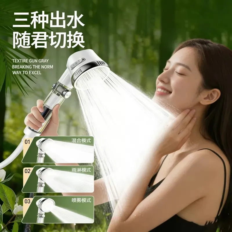 Strong Filtration Chlorine Removal 3 Modes Shower Head Water Saving Spray Nozzles Big Boost Shower Set Bathroom Accessories Oasis Select