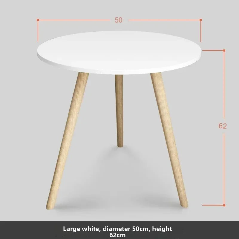 Multi-functional Nordic small round table coffee table sofa side balcony bedroom simple round small coffee table Durable Oasis Select 50 white C