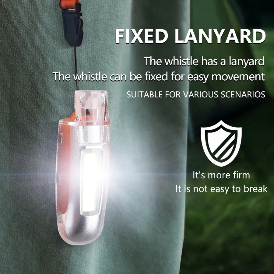 EDC Powerful Whistle Light USB Rechargeable Key Chain Led Flashlight 3-speed Adjustment Emergency Torch For Dog Bird Training Oasis Select