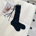 Slouch Socks Ballet Bow Mid Calf Lace Women Thin Hollow Out Summer Breathable Soft Socks for School Date and Fitness Oasis Select one size Black one size fits all