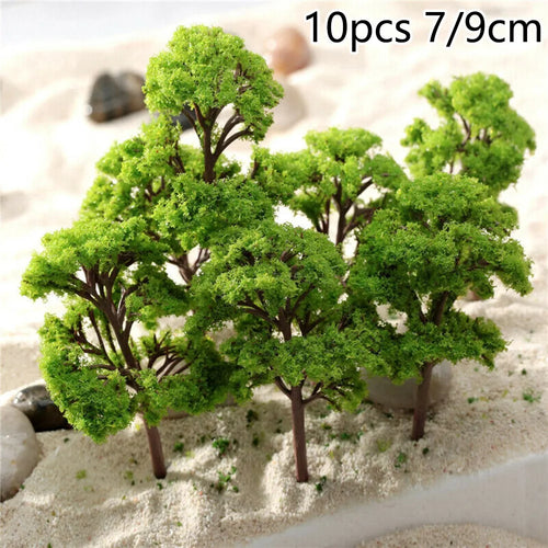 10Pcs 7cm Trees Model Garden Wargame Train Railroad Micro Landscape Park Scenery Scale Tree Oasis Select