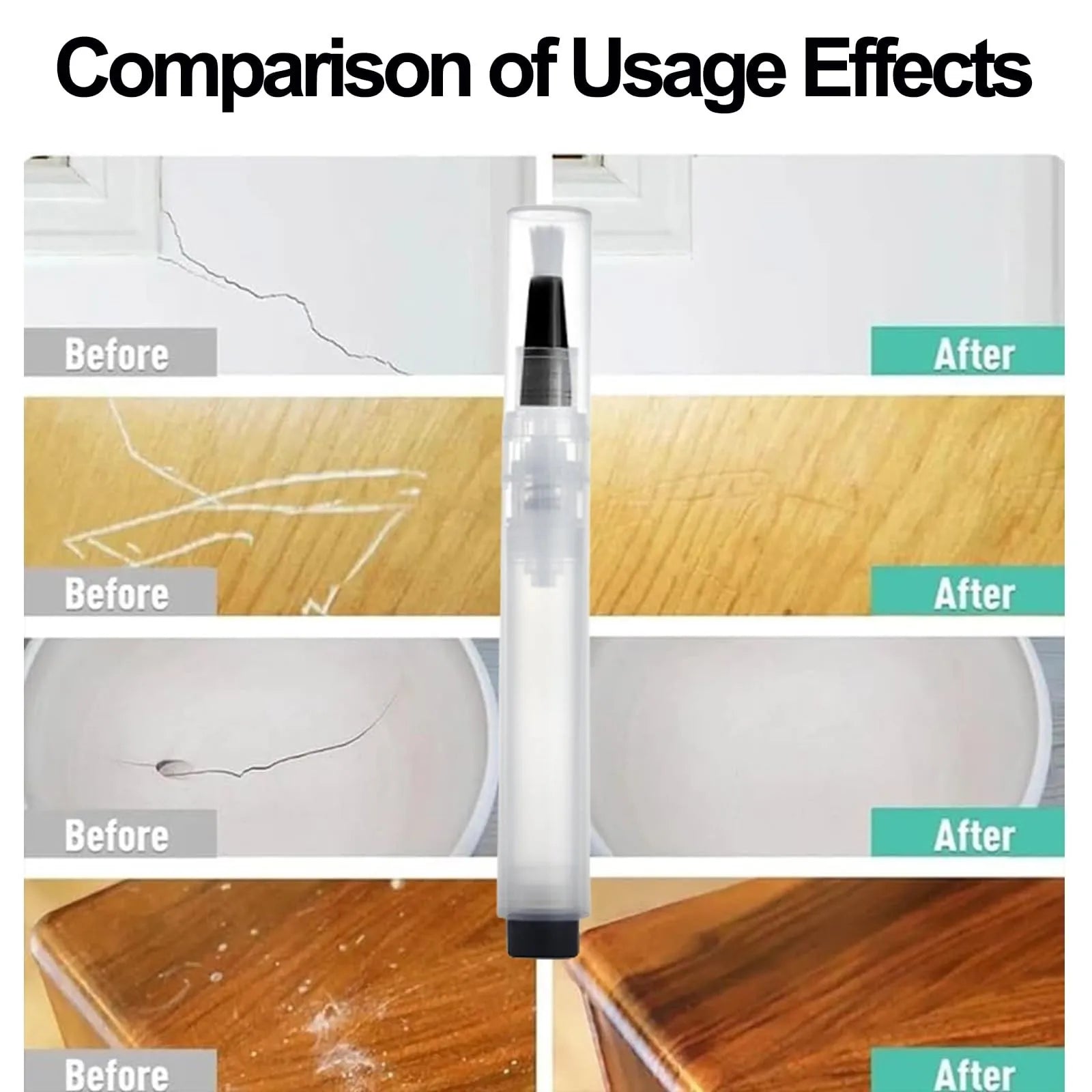 1pc Fillable -up Paint Pen Brush, Transparent Plastic Touch-Up Paint Pen, Refillable Paint Brush Pen, Furniture Repairs Tool Oasis Select