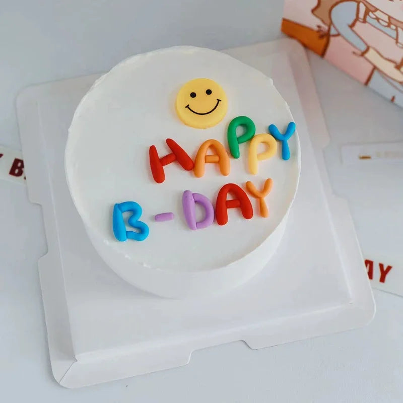 Cake Topper, English Letters Happy Birthday Cake Topper, Ins Colorful Letters Rainbow for Kids 1st Birthday Party Supplies Oasis Select