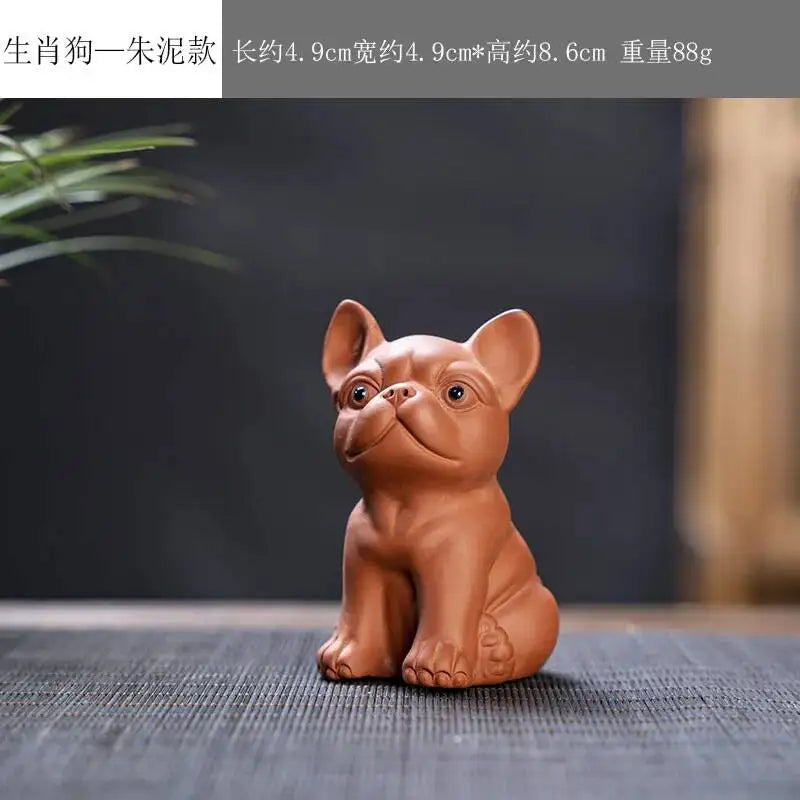 Zisha Twelve Zodiac Creative Tea Pet Ornaments Nurturable Tea Play Tea Accessories Cute Zodiac Small Ornaments Oasis Select Zhu Ni x Dog