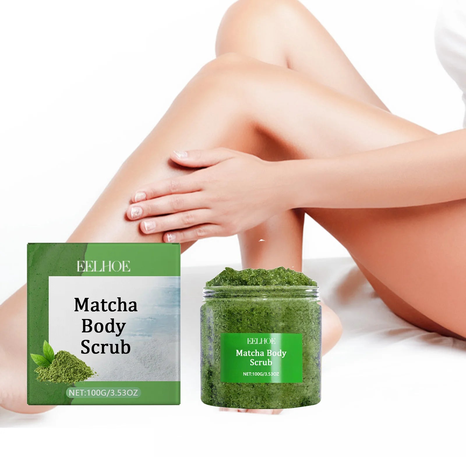 Eelhoe Matcha Sea Salt Body Scrub – Exfoliate & Brighten Skin Body Exfoliating Scrub Oasis Select