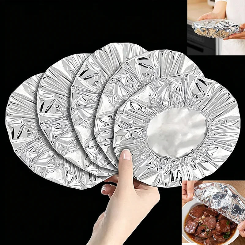 Reusable Aluminum Foil Food Covers – Heat Retention Lids 10/50Pc