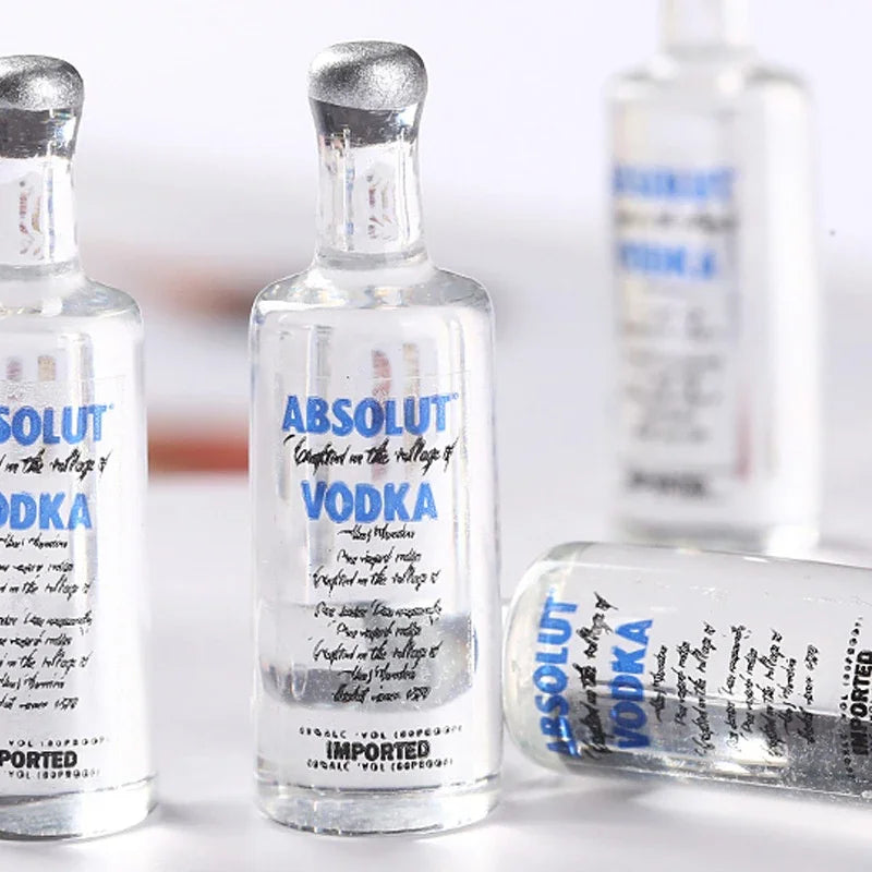 10pcs Transparent Diy Resin Kawaii Mini Wine Bottle Craft Miniature Accessories Flatback Charms Material Scrapbook Cabochon Oasis Select