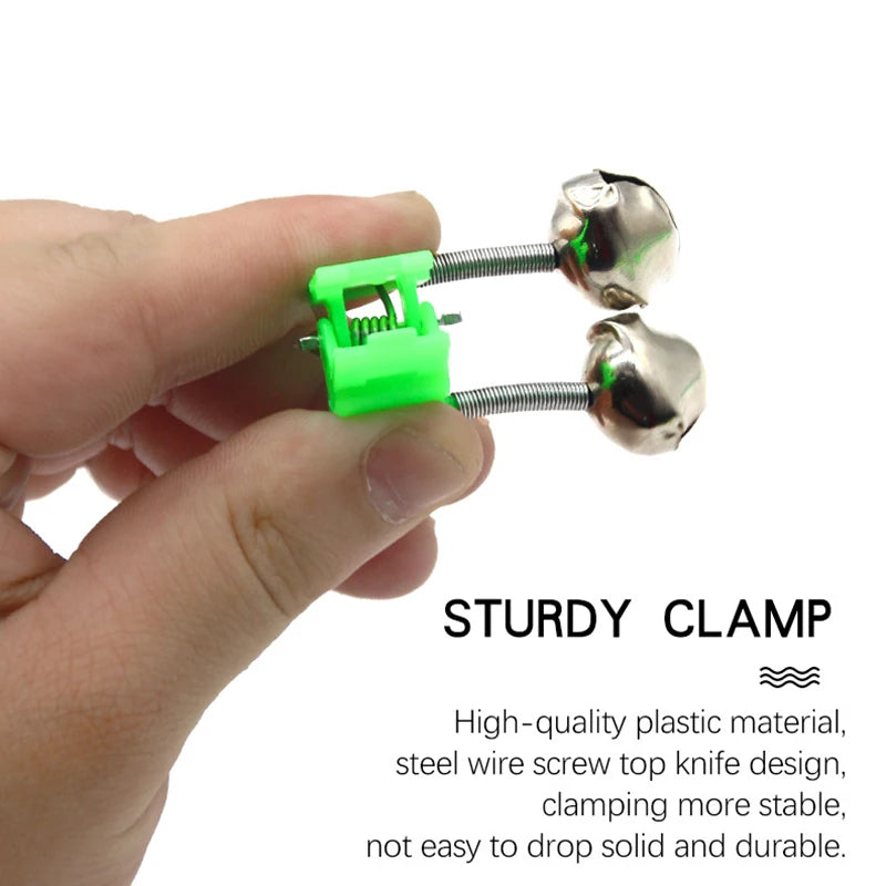 10Pcs Fishing Bite Alarms Fishing Rod Stalk Bells Clamp Tip ABS Fishing Rod Bell Rod Clamp Oasis Select