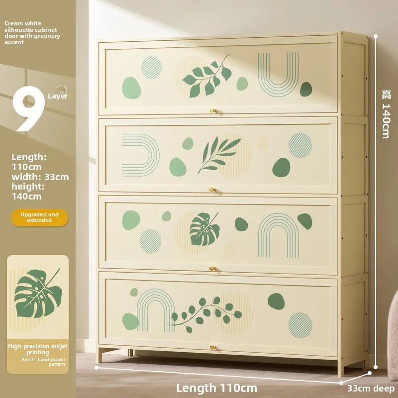 Household shoe cabinet against the wall, dust cabinet, floor storage cabinet, locker, simple shoe rack, storage cabinet Oasis Select Nine floors 110