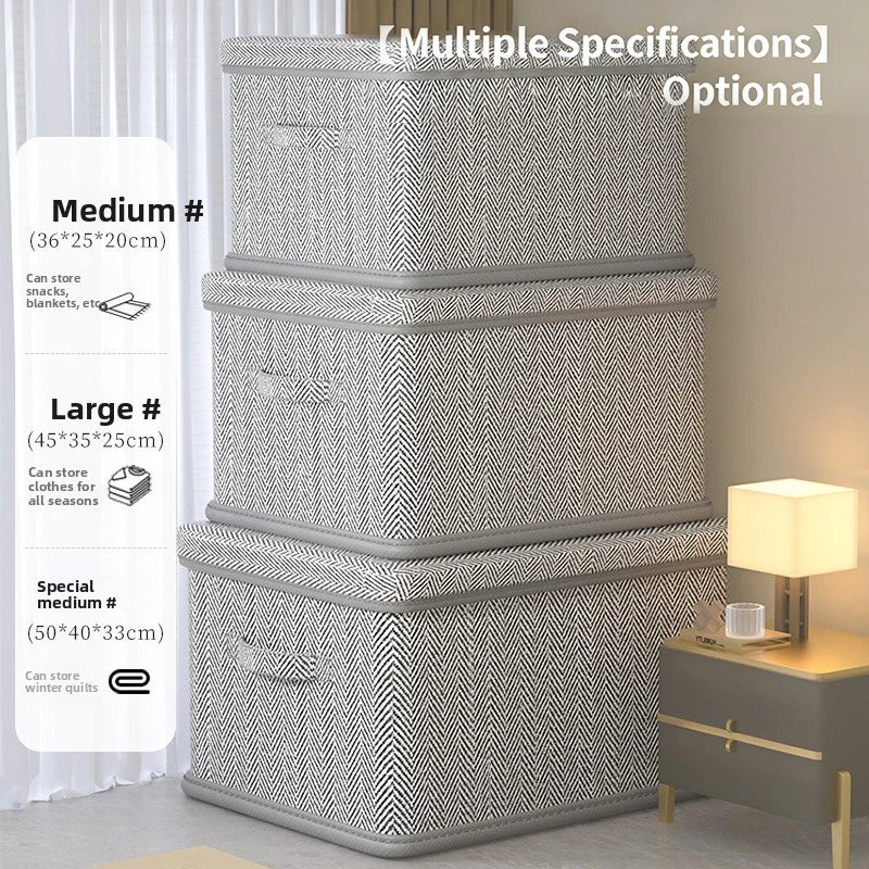 Clothes Storage Box Household Large-capacity Wardrobe Snacks Toys Layered Finishing Artifact Folding Storage Box Basket with Lid Oasis Select