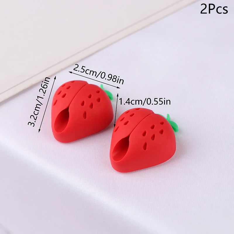 2/4Pcs Cute Love Pineapple Cable Winder Cable Organizer Adhesive Cord Holder Multipurpose Wire Management Clips For Desk Wall Oasis Select 2Pcs Strawberry