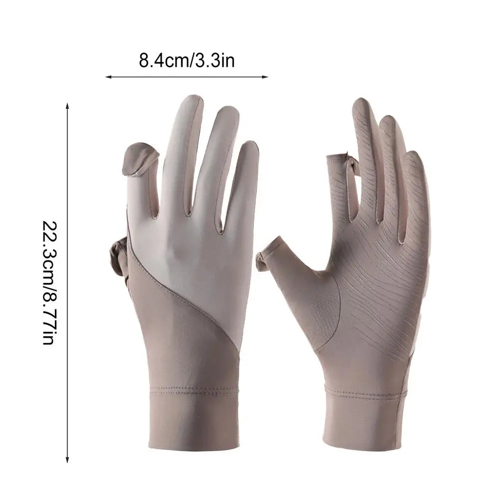 Sun Protection Gloves Fullfinger UV Protection Gloves Driving Gloves Women, Touchscreen UPF Glove Sun Protection Glove for Women Oasis Select Brown