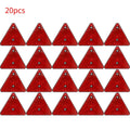 Red Triangle Reflectors Rear Reflectors Safety Warning For Trailer Bike Motorcycle Truck Boat Car Accessories Oasis Select 20pcs