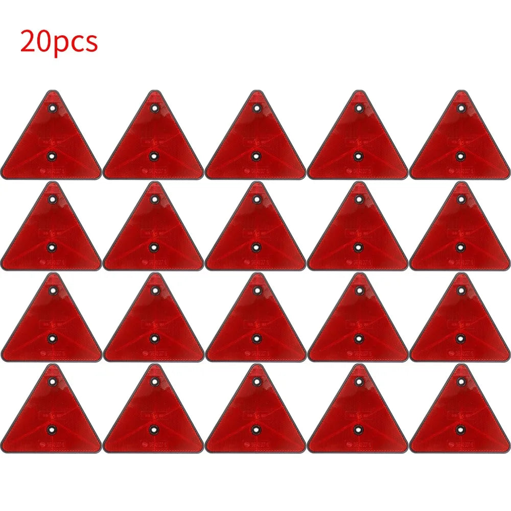 Red Triangle Reflectors Rear Reflectors Safety Warning For Trailer Bike Motorcycle Truck Boat Car Accessories Oasis Select 20pcs