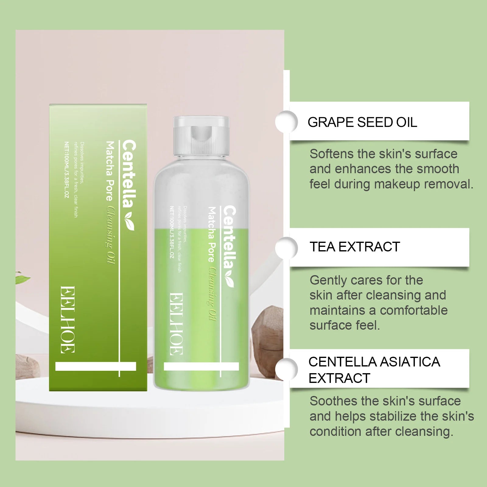 Matcha Cleansing Oil – Daily Gentle Face Makeup Remover 100ml