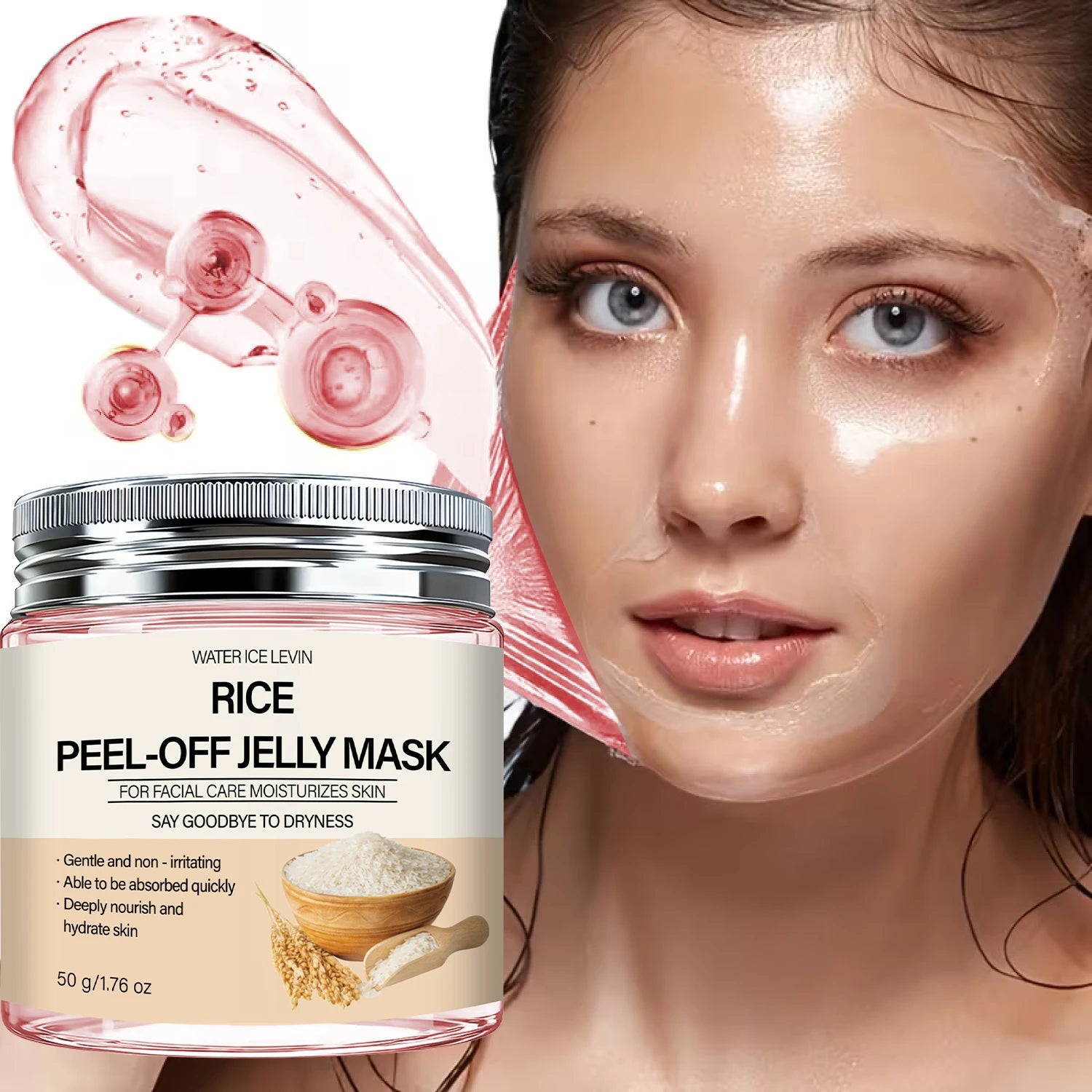 Rice Peel-Off Jelly Mask – Collagen & Hyaluronic Acid Firming Peel-Off Face Mask Oasis Select